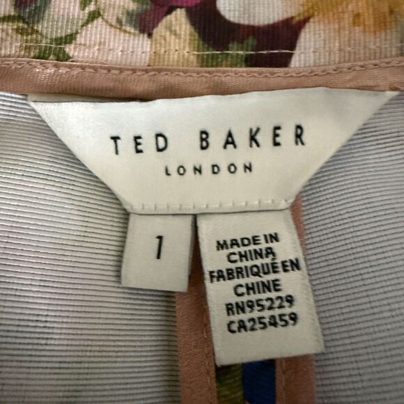 Ted Baker London Madonid Floral Print Slim Trouser Pants Ted Size 1 Womens US 4 - Picture 6 of 15